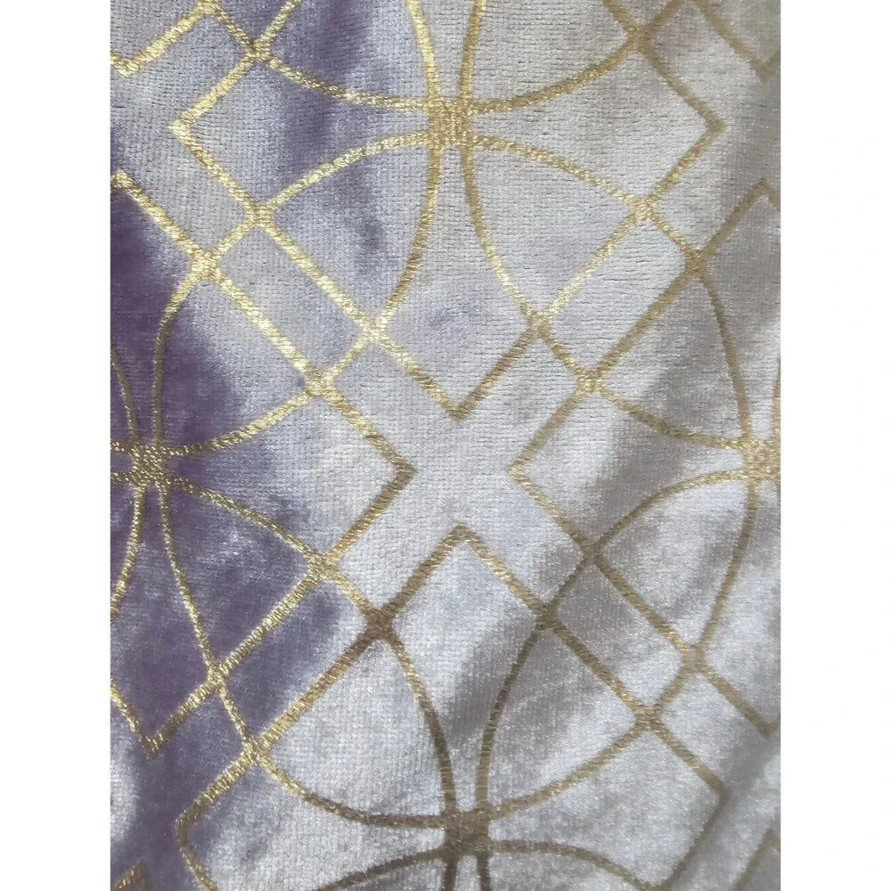 Madison Park Velvet Pillow Shams Set 2 Lavender Gold 20x26 Glam Geometric